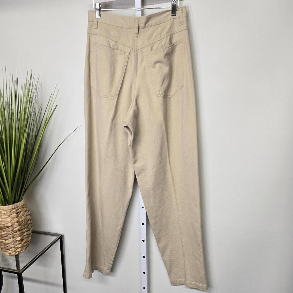 Lizwear Liz Claiborne Vintage High Rise Pleated Tapered Leg Khaki Pants Tan 12 - Picture 4 of 7